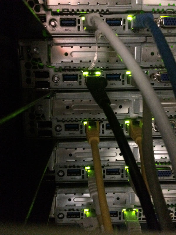 The back of the servers in Stockholm